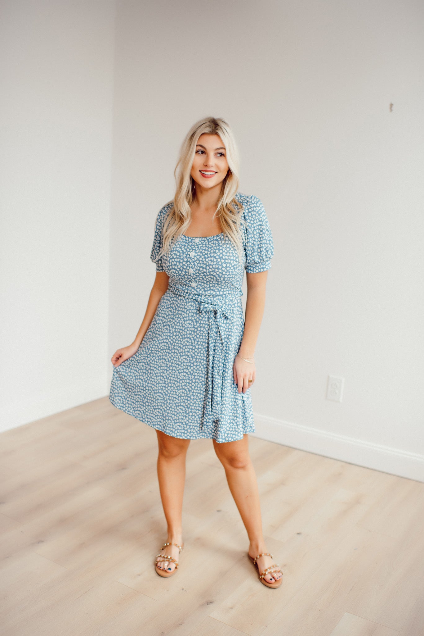 One In A Meadow Dress (Blue/White)