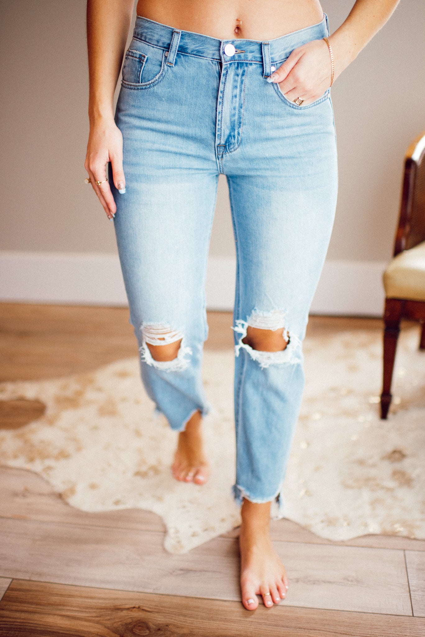 NYC Straight Crop Jeans (Light)