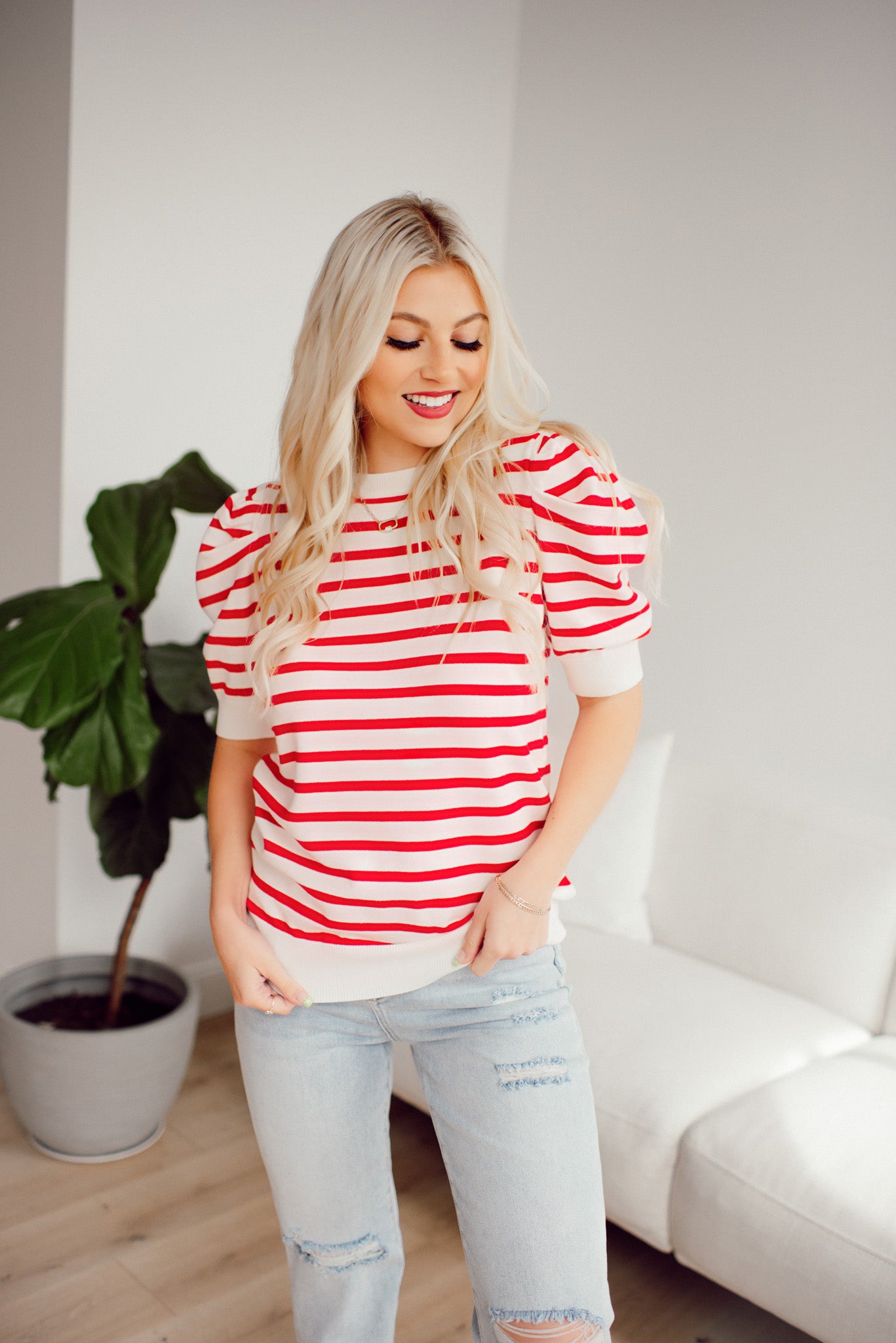 Talk About Stripes Top (Red)