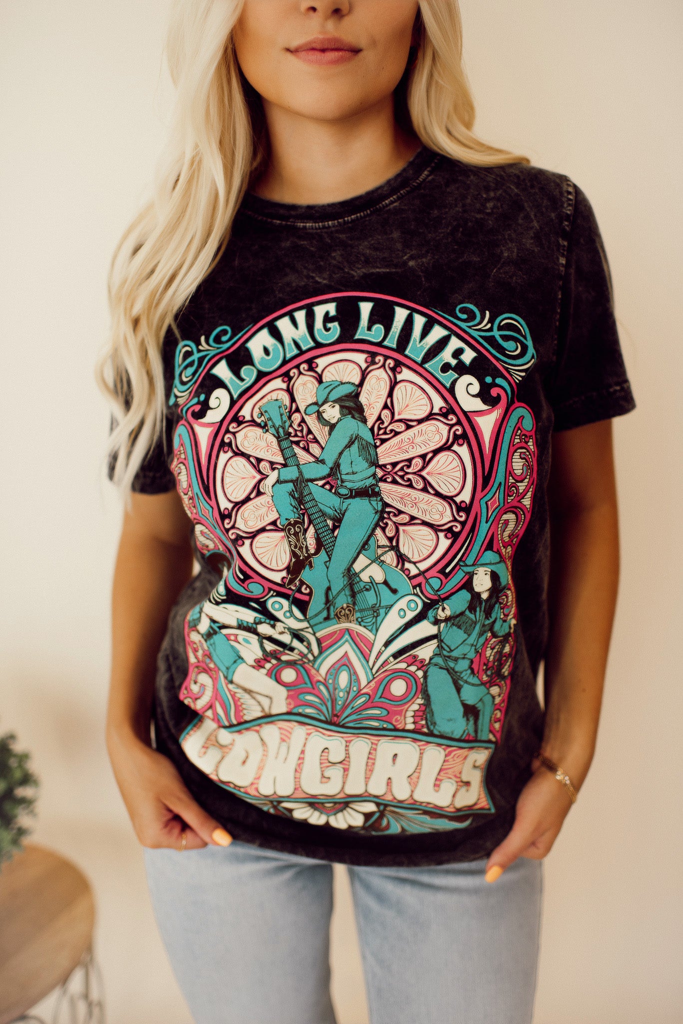 Long Live Cowgirls Tee Shirt (Charcoal)