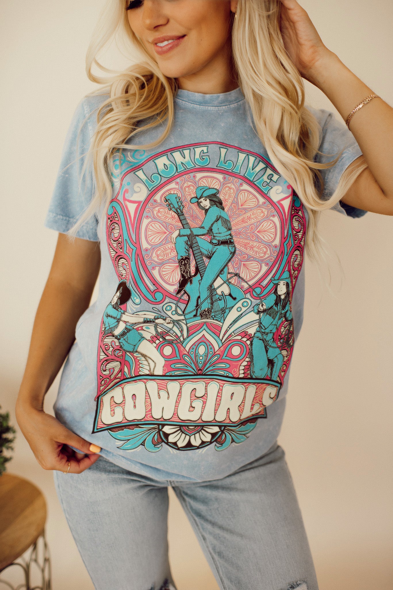 Long Live Cowgirls Tee Shirt (Blue)