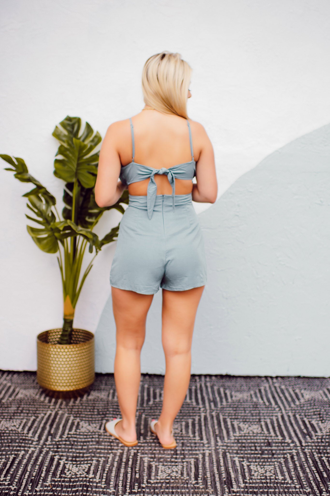 Hello There Romper (Dusty Teal)