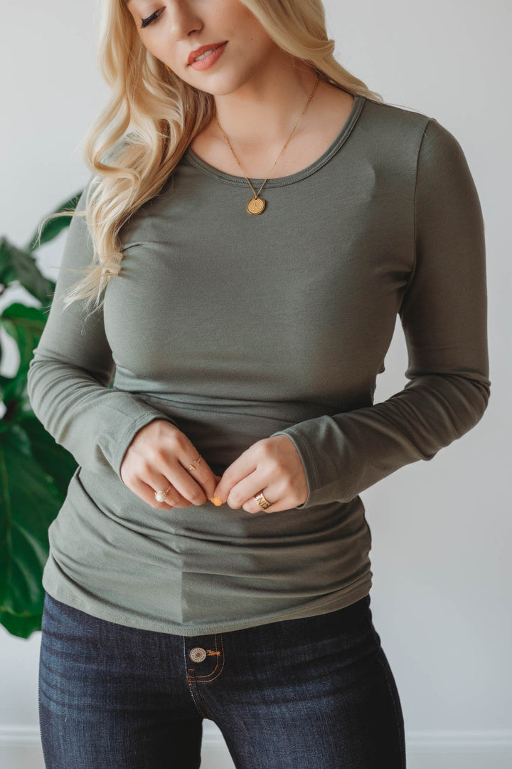 Chance For Love Top (Dusty Olive)