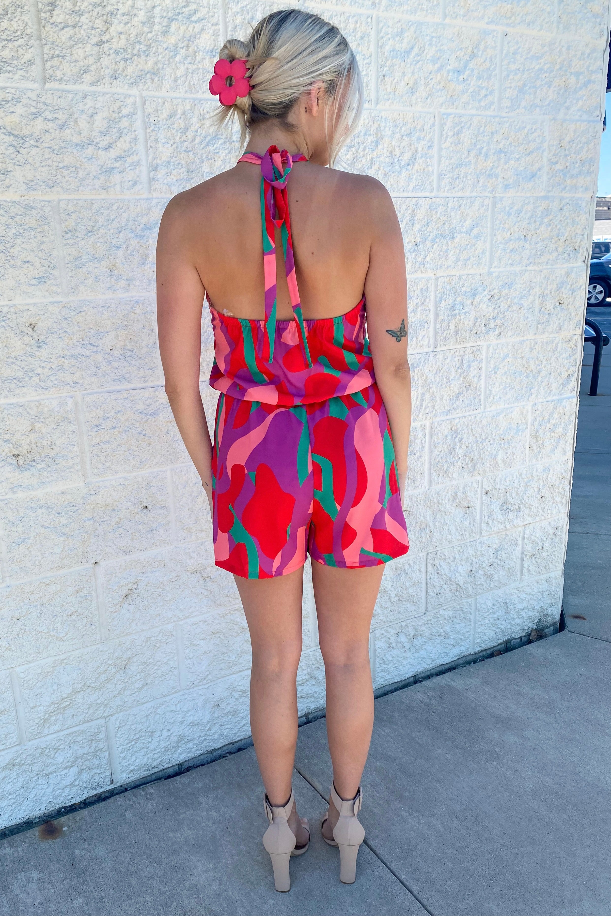 Paint By Numbers Romper (Fuchsia/Green)