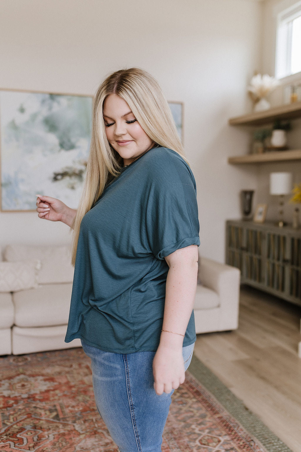 So Good Relaxed Fit Top (Dark Teal)